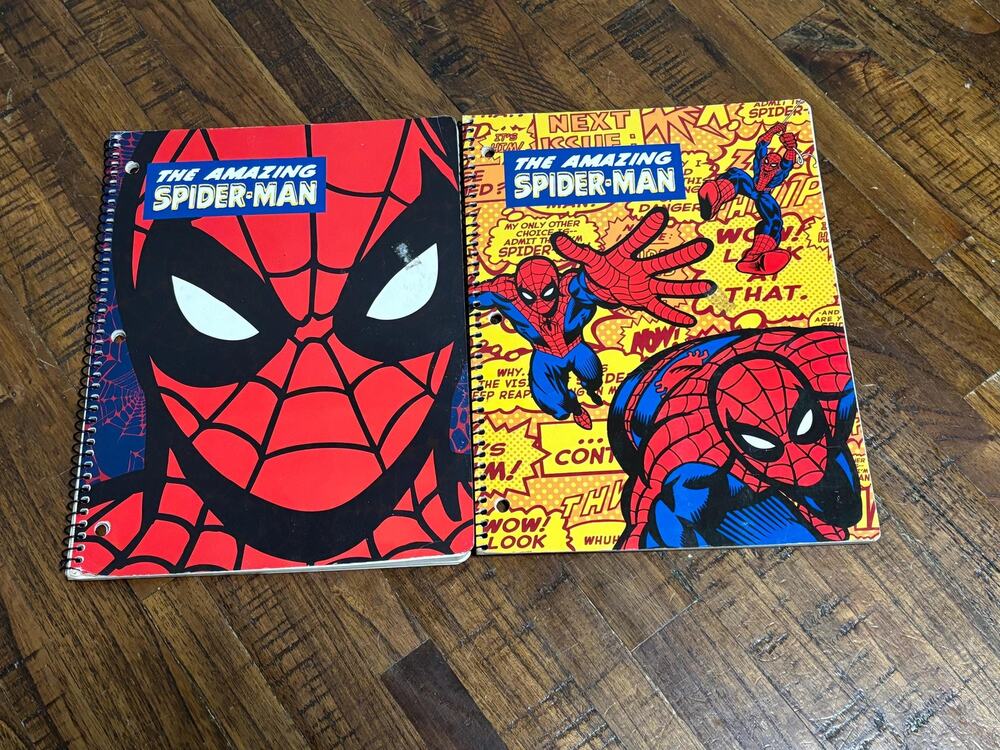 Lot of 2 Vintage Spiderman Notebook Bundle 2000 Marvel
